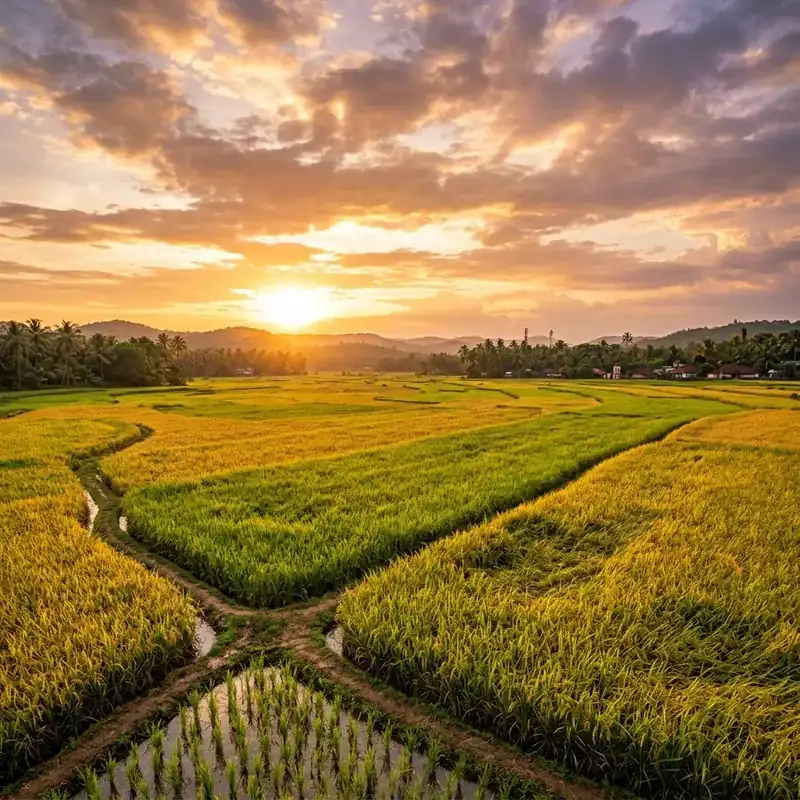 Lush Indian farmland